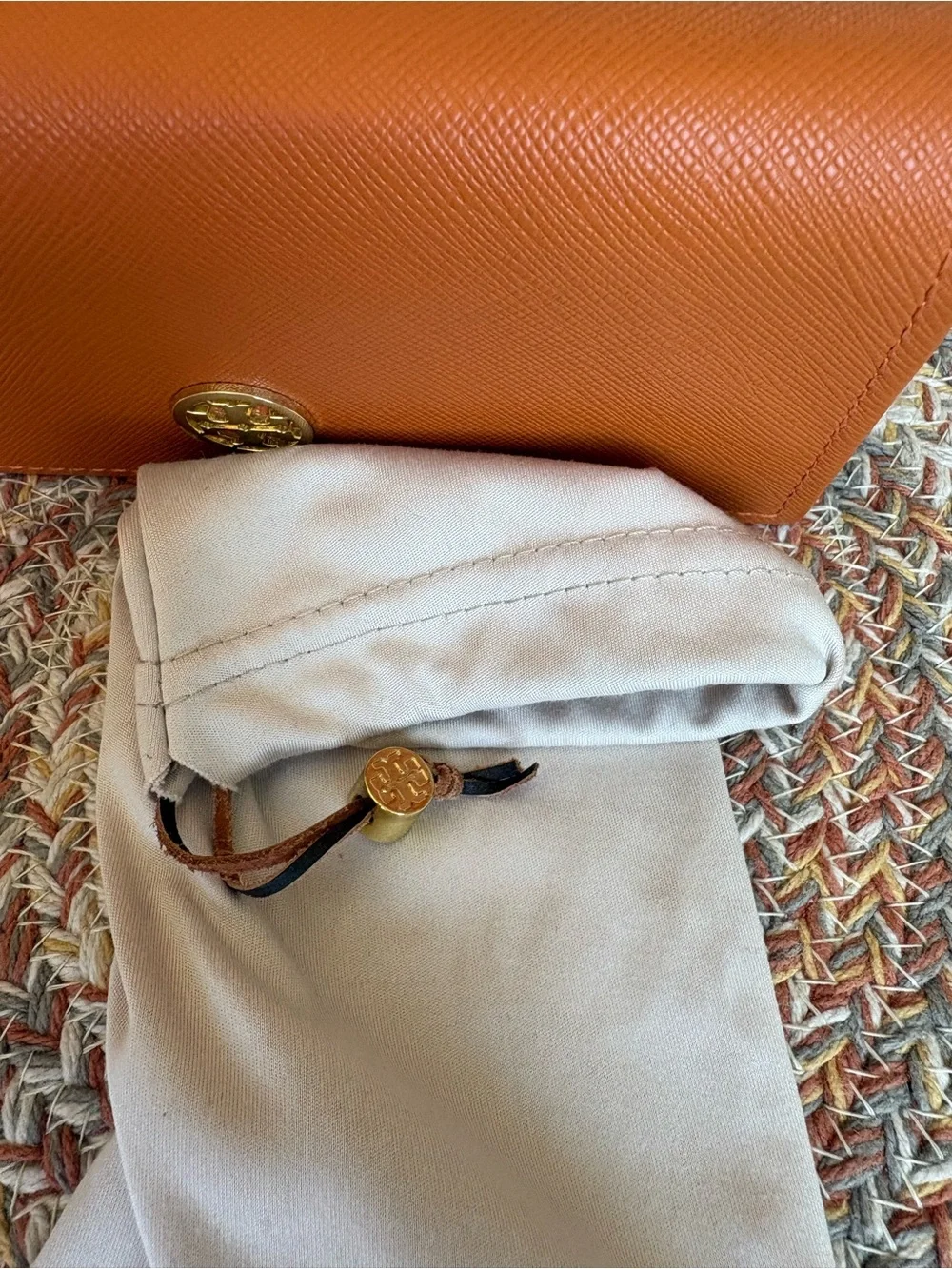 Tory Burch Orange Eyeglasses Case & Pouch